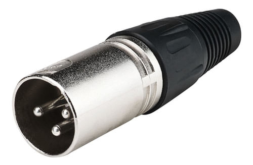 CONECTOR XLR CANON MACHO 3 PINOS NIQUELADO LU-71218 LUMINOS