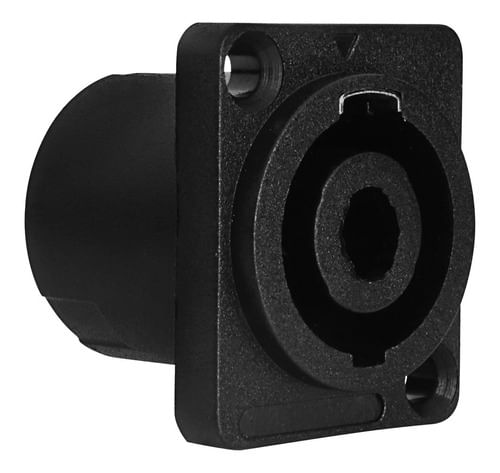 CONECTOR SPEAKON FEMEA 4 VIAS PAINEL QUADRADO COM TRAVA PEQUENA METALICA LU-71383 LUMINOS