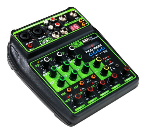 MESA DE SOM 6 CANAIS BLUETOOTH USB STUDIO LINK 6 PROBASS