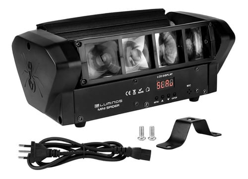 MINI SPIDER 8 LEDS 5W RGBW DMX BIVOLT  LUMINOS