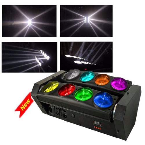 RIBALTA TILT BEAM SPIDER 8 LEDS 10W RGBW BIVOLT SK-SPIDER SKYPIX