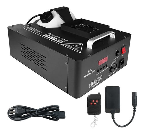 MAQUINA DE FUMAÇA 2000W 220V BICO PARA CIMA 24 LEDS 3W RGB TRI LED DMX UP SMOKE 2000W DMX LUMINOS