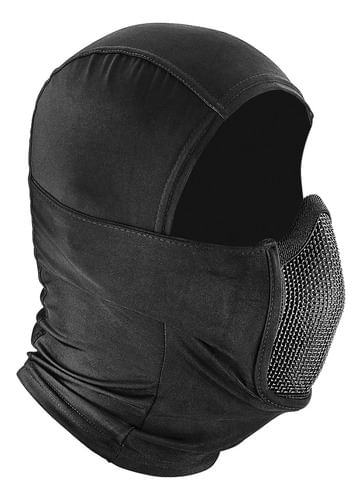 MASCARA TATICA DE PROTEÇÃO PARA AIRSOFT BALACLAVA COM TELA FRONTAL PRETA ROSSI