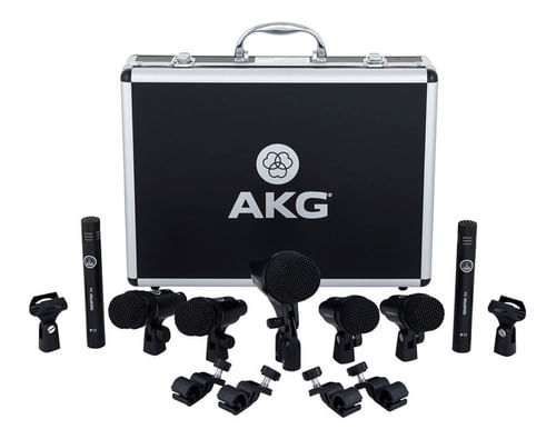 KIT 7 MICROFONES DE FIO PARA BATERIA DRUM SET SESSION I AKG