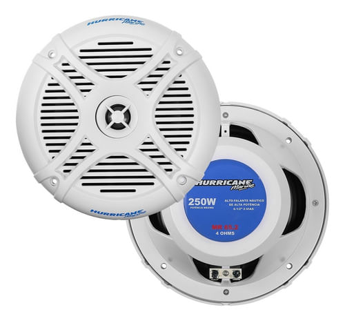 KIT 2 ALTO FALANTE 6.5 POLEGADAS MARINIZADO 250W 4 OHMS MR652 HURRICANE