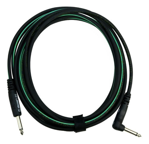 CABO DE INSTRUMENTO MONO P10 MACHO X P10 MACHO CACHIMBO 4,57M VERDE TARJADO IF15LVE-TR IRON FLEX SER