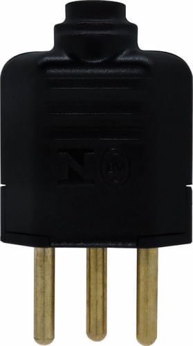 PINO CONECTOR MACHO PARA EXTENSAO 10A 2P + T PRETO 12686 MARGIRIUS