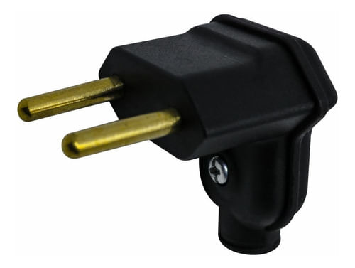 PINO CONECTOR MACHO 90 GRAUS PARA EXTENSAO 10A 2P PRETO 13045 MARGIRIUS