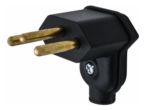 PINO CONECTOR MACHO 90 GRAUS PARA EXTENSAO 10A 2P + T PRETO 13085 MARGIRIUS