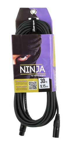 CABO DE MICROFONE XLR MACHO X XLR FEMEA 9,15 M NINJA LW SANTO ANGELO