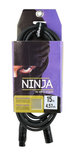 CABO DE MICROFONE XLR MACHO X XLR FEMEA 4,57 M NINJA LW SANTO ANGELO