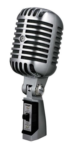 MICROFONE DE FIO VINTAGE CLASSICO CROMADO 55SH SERIES II SHURE