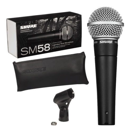 MICROFONE DE FIO E MAO DINAMICO PROFISSIONAL VOCAL SM58-LC SHURE