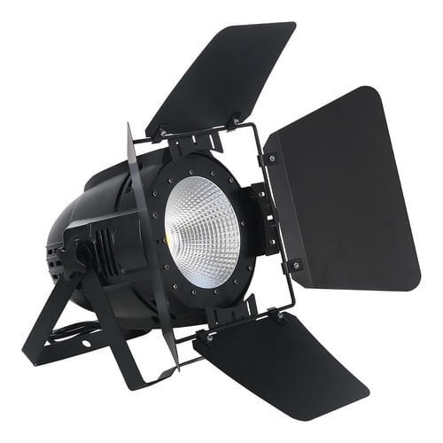 REFLETOR LED PAR 64 1 LED 100W COB BRANCO 3000K - 6000K COM BARN DOOR SKYPIX