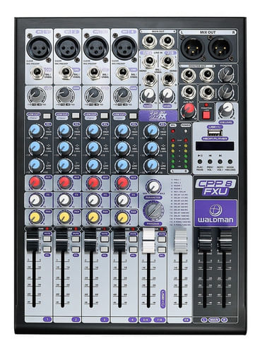 MESA DE SOM 8 CANAIS USB BLUETOOTH CLEAR POD PRO CPP-8FXU BIVOLT WALDMAN