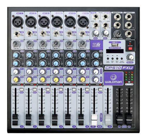 MESA DE SOM 10 CANAIS USB BLUETOOTH CLEAR POD SPECIAL CPS-10FXU BIVOLT WALDMAN
