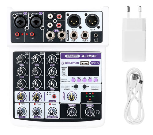 MESA DE SOM 4 CANAIS BLUETOOTH INTERFACE BIVOLT ST-4DSP WALDMAN