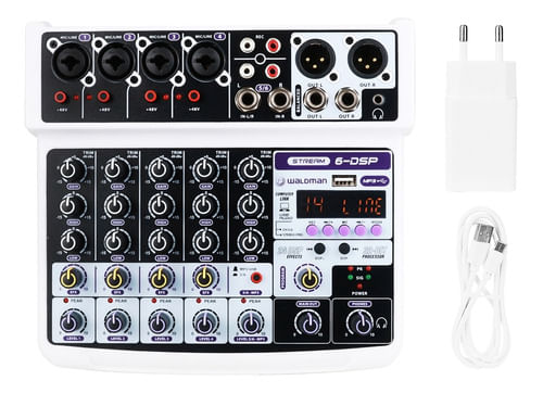 MESA DE SOM 6 CANAIS BLUETOOTH INTERFACE BIVOLT ST-6DSP WALDMAN