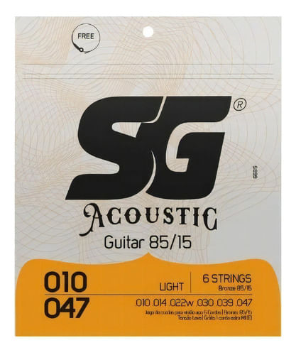 CORDA DE ACO E BRONZE 010 85/15 PARA VIOLAO SAO GONCALO