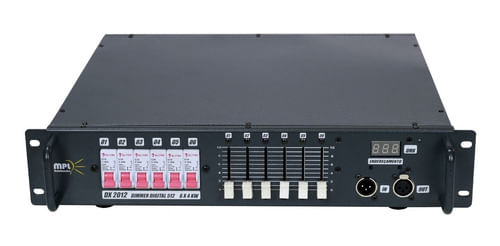 RACK DIMMER 6 CANAIS 4000W POR CANAL COM FADER E DMX 220V DX2012 MPL