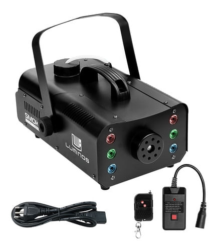 MAQUINA DE FUMAÇA 1200W 127V COM LED RGB CONTROLE SEM FIO SMOKE 1200 LED LUMINOS