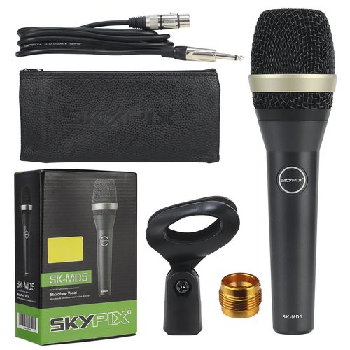 MICROFONE COM FIO DE MAO CARDIOIDE DINAMICO SK-MD5 SKYPIX
