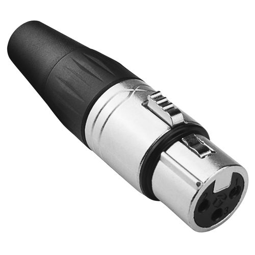 CONECTOR XLR CANON FEMEA 3 PINOS NIQUELADO RX3FP-NT ROXTONE