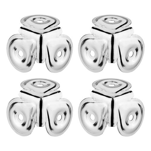 KIT 4 CANTO RETO DE AÇO TAMANHO MINI 3 FUROS CROMADO LUMINOS