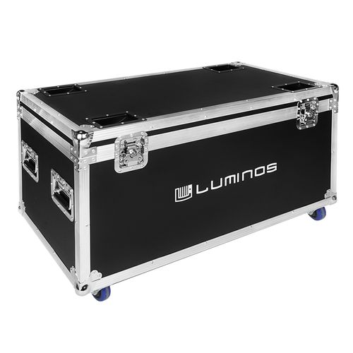 CASE PARA CANHAO DE LED COM RODAS 8 REFLETORES PROFISSIONAL LUMINOS