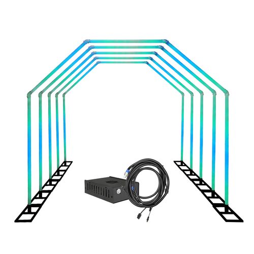 KIT 5 ARCOS DE TUBO DE LED 41MM RGB COM FONTE  BASES E CABOS LUMINOS