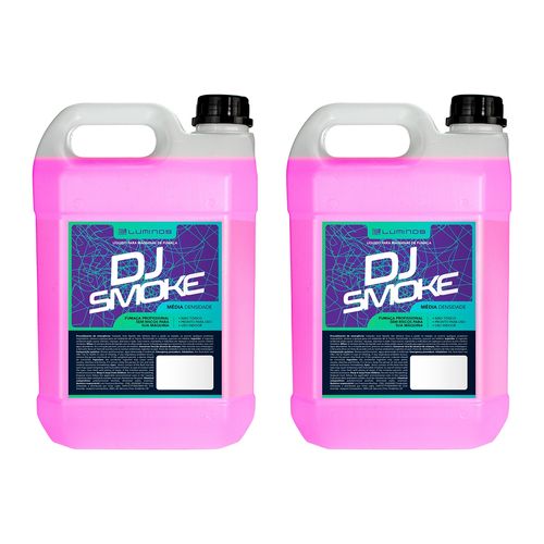 KIT 2 LIQUIDOS PARA MAQUINA DE FUMAÇA 5 LITROS DJ SMOKE TUTTI-FRUTTI LUMINOS