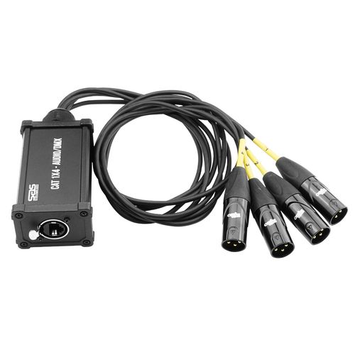 MEDUSA 4 CANAIS XLR MACHO X RJ45 COM RABICHO DE 1 METRO CAT 1X4 MACHO SAS