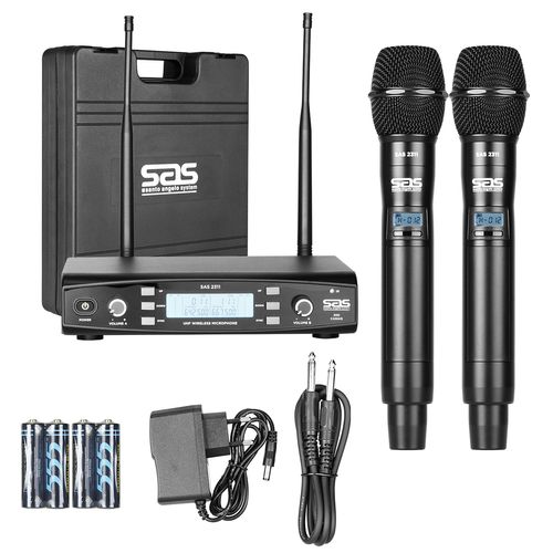 MICROFONE SEM FIO DE MAO DUPLO 200 CANAIS 2311 SAS