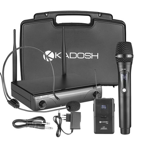 MICROFONE SEM FIO DE MAO COM HEADSET UHF KDSW-412C KADOSH