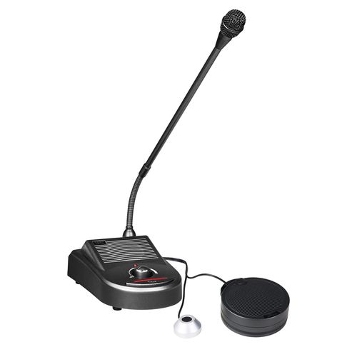 MICROFONE DE MESA COM FIO GOOSENECK INTERCOMUNICADOR 2 VIAS HASTE FLEXIVEL GUICHE GM22 YOGA