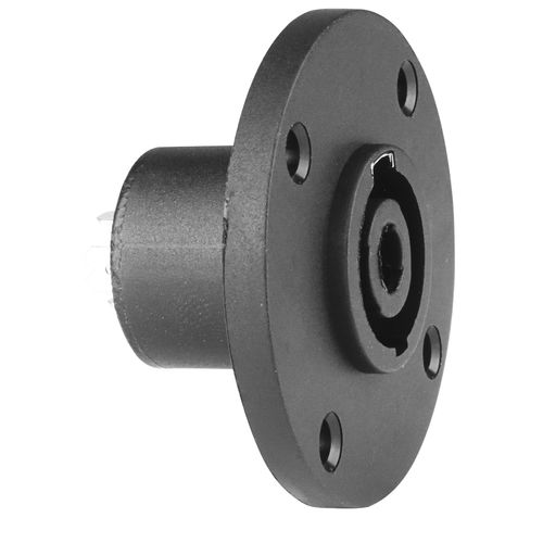 CONECTOR SPEAKON FEMEA 4 VIAS PAINEL REDONDO COM TRAVA METALICA RP017 ROXTONE