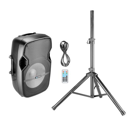 CAIXA DE SOM ATIVA 15 POLEGADAS 800W MUSICAL COM BLUETOOTH LUZ E TRIPE ONE PLAY 15 SONOROS