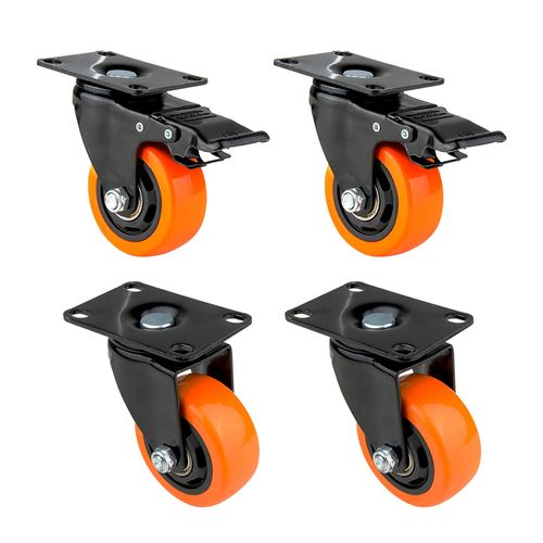 KIT 2 RODAS PARA CASE SEM FREIO LRSF-3 COM 2 RODAS COM FREIO LRCF-3 LUMINOS
