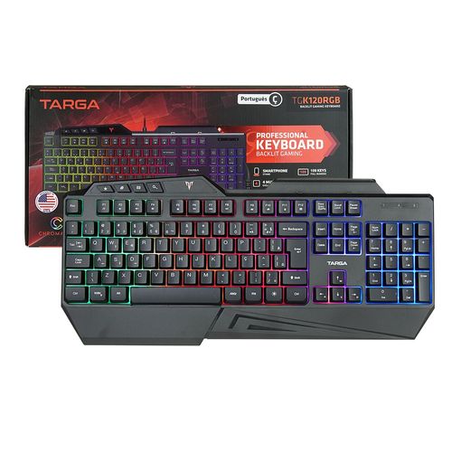 TECLADO GAMER PROFISSIONAL RGB ANTI-GHOSTING USB TGK120 TARGA