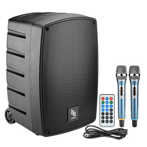 CAIXA DE SOM ATIVA 12 POLEGADAS 400W COM 2 MICROFONES E BATERIA MK12A BT MAKPRO