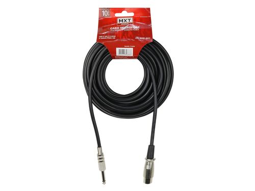 CABO MICROFONE PROFISSIONAL MONO P10 MACHO X CANNON FEMEA OD 5MM 10 METROS 8165 MXT