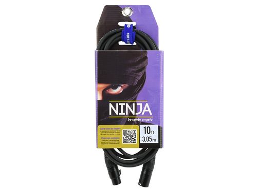 CABO DE MICROFONE XLR MACHO X XLR FEMEA 3,05 M NINJA LW SANTO ANGELO