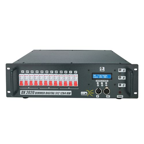 RACK DIMMER 12 CANAIS DIGITAL 4000W POR CANAL 220/380V DX2020 MPL