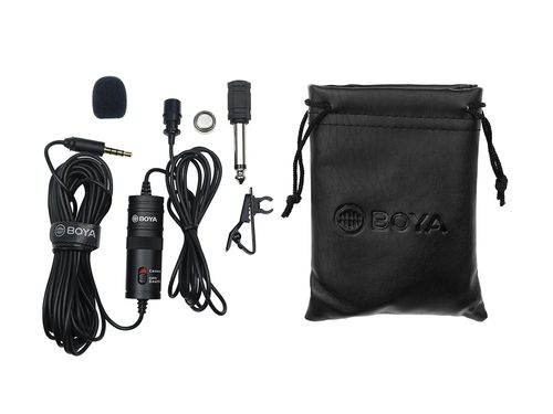 MICROFONE COM FIO LAPELA PARA CAMERA CELULAR BY-M1 BOYA