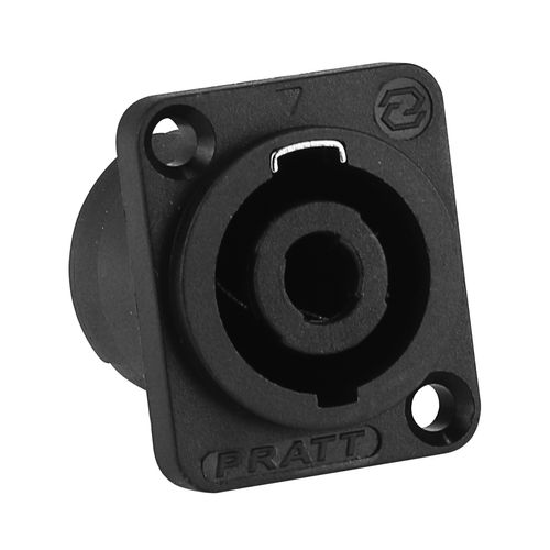 CONECTOR SPEAKON FEMEA 4V QUADRADO PAINEL COM TRAVA PEQUENA METALICA 901765 PRATT