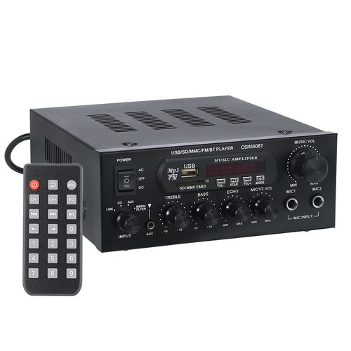 AMPLIFICADOR DE POTENCIA PARA SOM AMBIENTE 2 CANAIS BIVOLT 550BT CSR