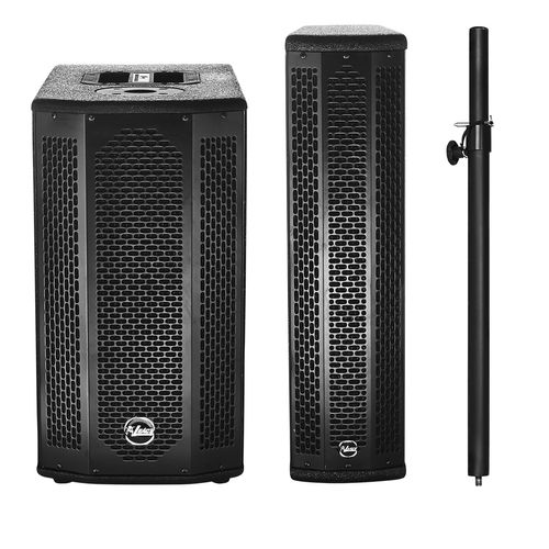CAIXA DE SOM ATIVA 700W 4 FALANTES DE 4 POLEGADAS COM SUB SISTEMA VERTICAL ARRAY BIVOLT SYSTEM PACK