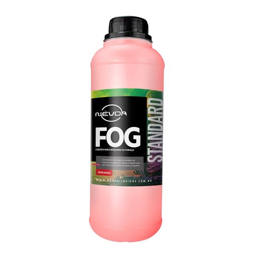 LIQUIDO PARA MAQUINA DE FUMAÇA 1 LITRO FOG LINHA STANDARD MORANGO NEVOA