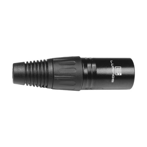 CONECTOR XLR CANON MACHO 3 PINOS PRETO LU-71216BK LUMINOS
