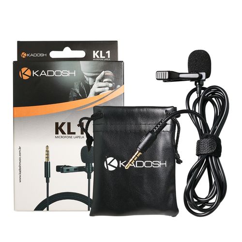 MICROFONE COM FIO LAPELA PARA CAMERA CELULAR KL1 KADOSH